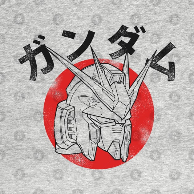 Nu Gundam Japan on White Shirt by WahyudiArtwork